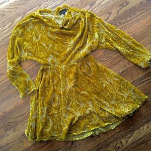 Topshop Velvet Drapes Mini Dress